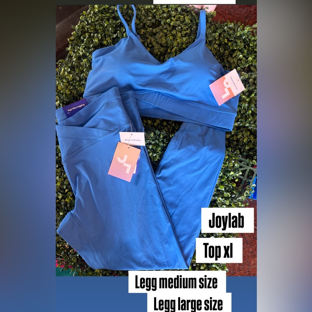 JoyLab Royal Blue Sports Bra and High-Rise Leggings Set